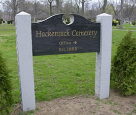 Hacjensack Cemetery Sign